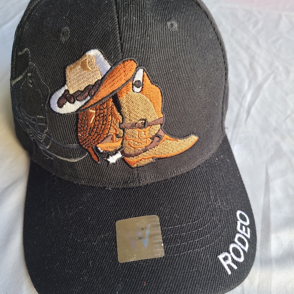 Rodeo Western Black Hat Cap Country Cowgirl Cowboy - Picture 4 of 8